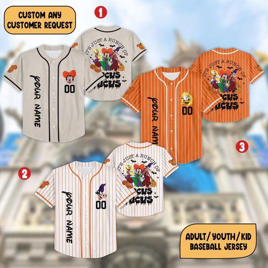 Custom Mickey & Friends Halloween Baseball Jersey, Disney Halloween Baseball Jersey