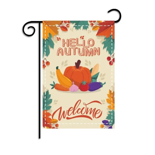 Discover Double Sided Hello Autumn 12x18In Yard Flag Thanksgiving decoration garden flag