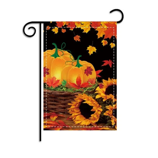 Discover Double Sided pumpkin 12x18in Yard Flag Thanksgiving decoration garden flag