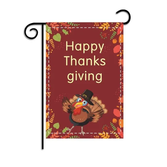 Discover Double Sided 12x18 Inch Yard Flag turkey Thanksgiving decoration garden flag