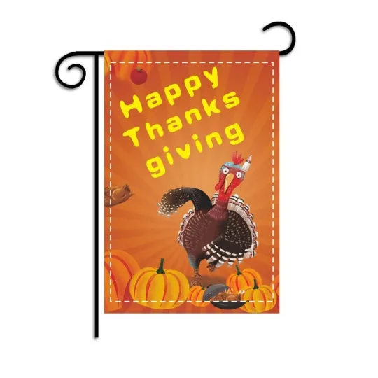 Discover Happy Thanksgiving Double Sided 12x18 Inch Yard Flag decoration garden flag