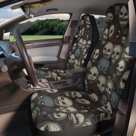 Discover Gothic Car Seat Covers, Goth Car Seat Cover Set, Creepy Witchy Car Seat Protector, Cute Car Accessories Women, Weirdcore Goth Car Seat Cover