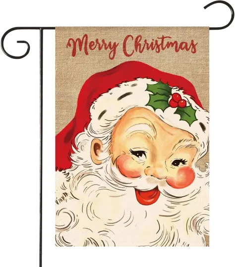 Discover Merry Christmas Santa Garden Flag, Cute Santa Claus Xmas Yard Flag
