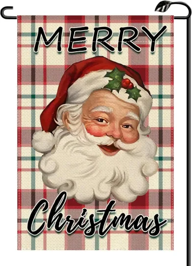 Discover Santa Claus Merry Christmas Garden Flag Vertical Double-Sided Winter
