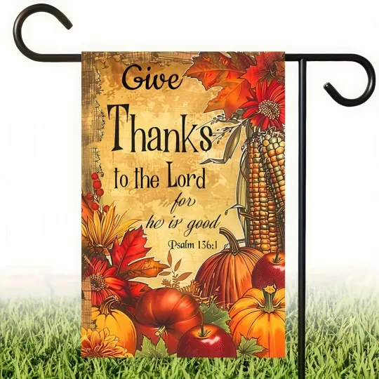 Discover Fall Pumpkin Thanksgiving Garden Flag Double Sided Harvest Holiday