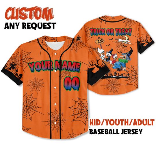 Custom Duck Tales Trick Or Treat Halloween Baseball