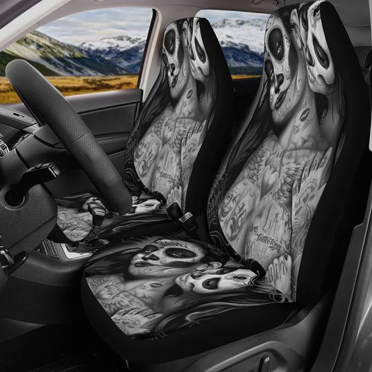 Discover Sugar skull girl Car Seat Covers car mat Candy skull car seat protector Day of the dead girls car mat floral rose skull car seat cover mats