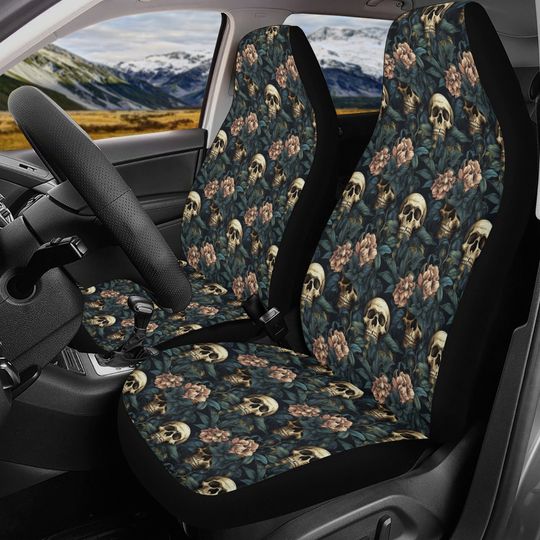 Halloween car handbrake covers, horror truck seat cover, goth car mat flooring, evil face car protector, evil seat cushion, devil ghost car