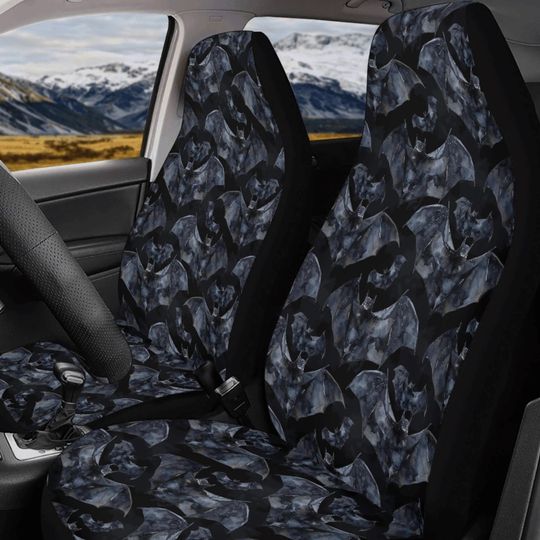Discover Black Bats Goth Car Seat Cover Witchy Windshield Sunshade Dark Academia Steering Wheel Cover Whimsigoth Car Accessories Bat Sunshade