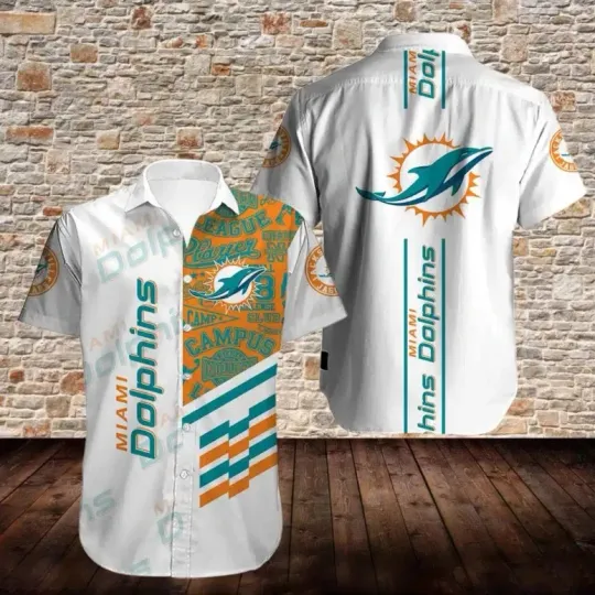 Miami Dollphiins Campus Champion Hawaiian Shirt Unisex, Gift for Fan