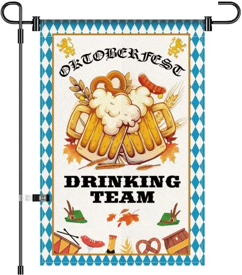 Discover Oktoberfest Garden Flag Double-Sided Bavarian Beer Party Decor