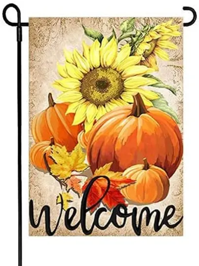 Discover Pumpkin Sunflowers Garden Flag Welcome Fall Decorative Double-Sided