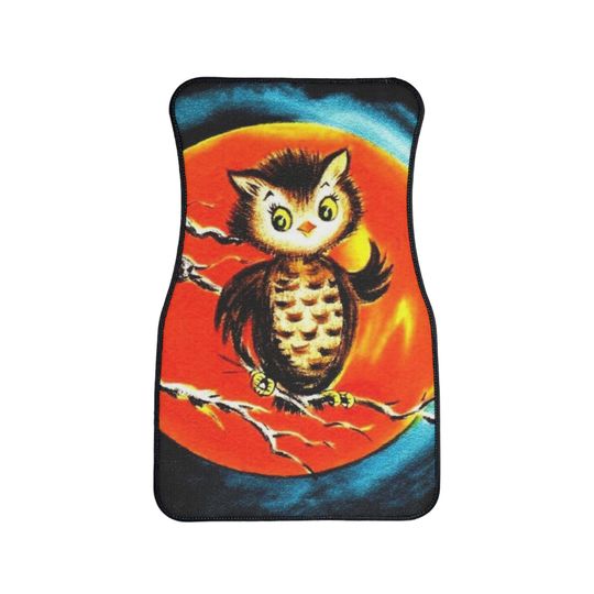 Discover Vintage Halloween Owl Car Floor Mat, Owl Themed Car Mat, Gift for Owl Lovers -1 pc