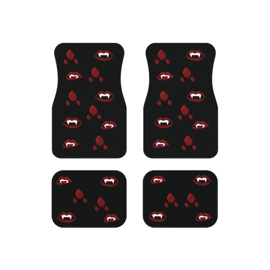 Vampire lips car mat set 4pc
