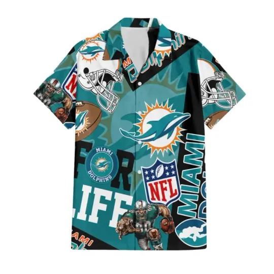 Discover Miami Dolphins For Life Hawaiian Shirt Summer Aloha S-5XL