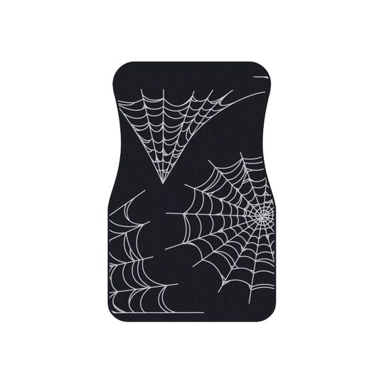 Discover Spooky Spiderweb Car Mats Set of 4, Halloween Decor, Car Accessories, Unique Auto Gifts, Seasonal Home Decor