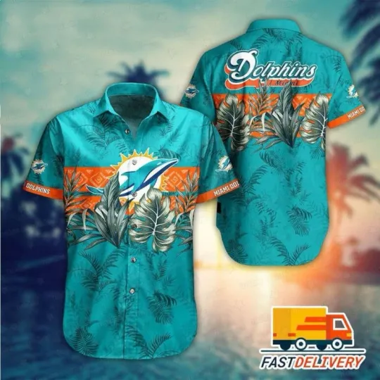 Discover Miami Dolphins Tropical Sunset Hawaiian Shirt S-5XL