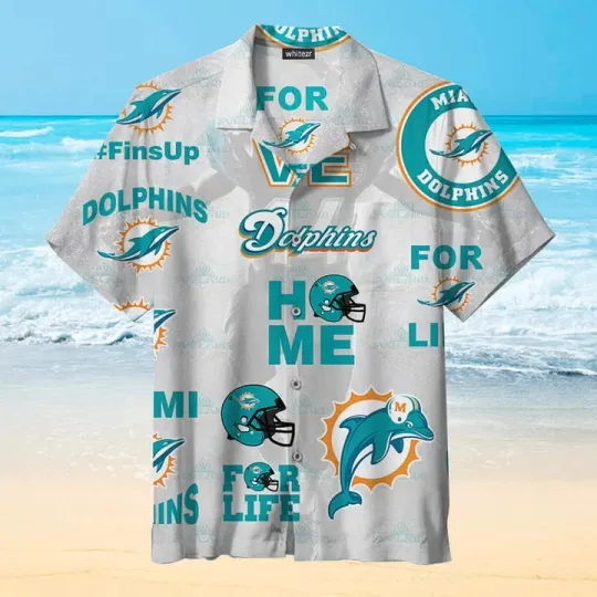 Discover Miami Dophiins For The Win Hawaiian Shirt Summer Aloha, Gift for Fan