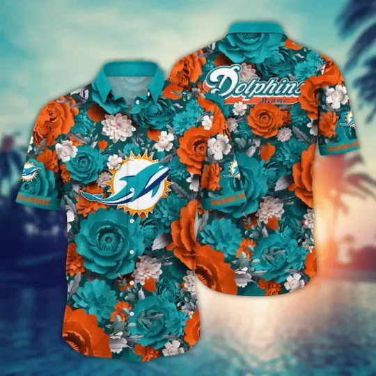 Discover Miami Dophiins Blooming Victory Hawaiian Shirt Summer Aloha , Gift for Fan