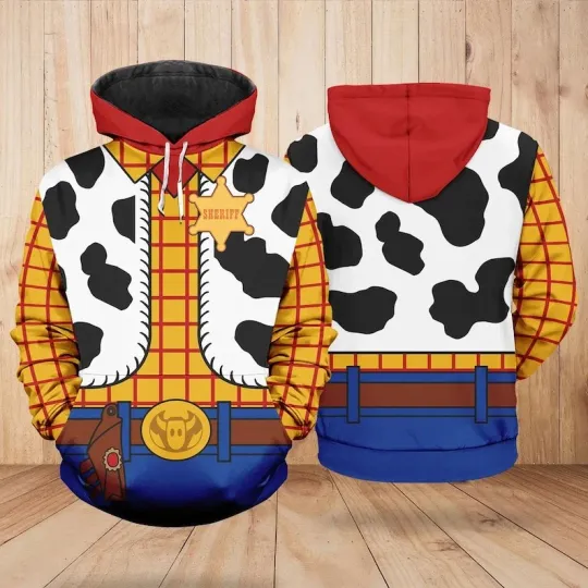 Discover Woody Costume Hoodie with Toy Story 3D Print for Kids and Adults