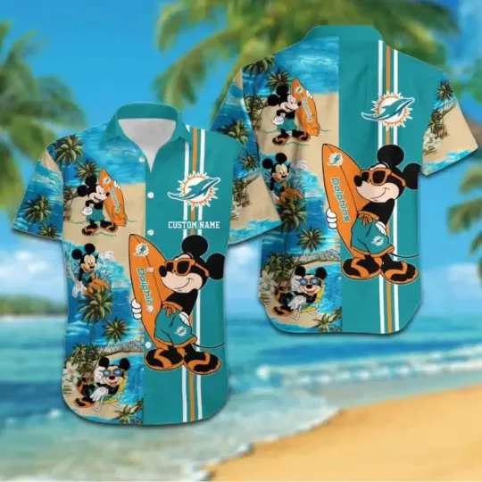 Discover Personalized Miami Dophiins Surf’s Up Hawaiian Shirt Unisex, Gift for Fan