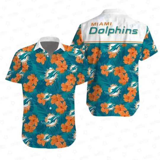 Discover Miami Dophiins Hibiscus Paradise Hawaiian Shirt Unisex, Gift for Fan