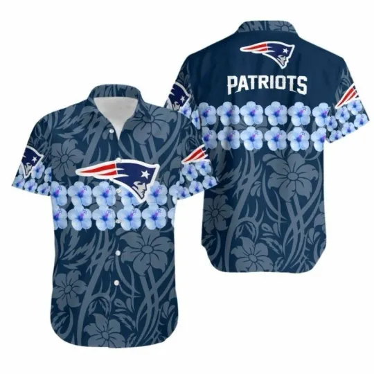Discover New England Patriots Flower And Hawaiian Shirt Unisex S-5XL