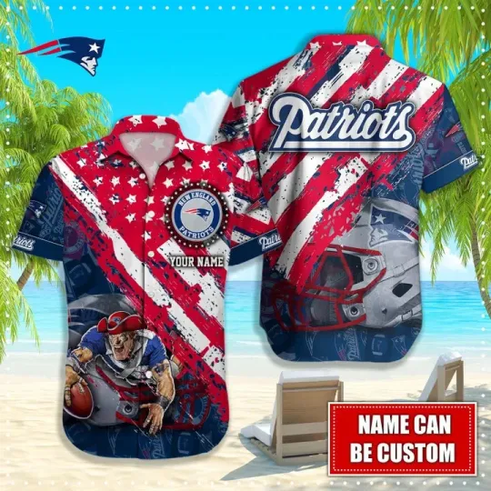Discover Personalized New England Patriots Coastal Escape Hawaiian Shirt Unisex S-5XL