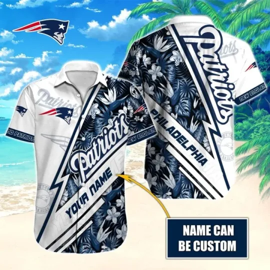 Discover Personalized New England Patriots Palm Coast Hawaiian Shirt Unisex S-5XL