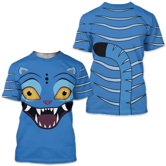 Derpy the Tiger All Over Print Tee, Kpop Demon Hunters, Derpy Tiger Costume, Huntrix Blue Tiger, Gift for Huntrix fans