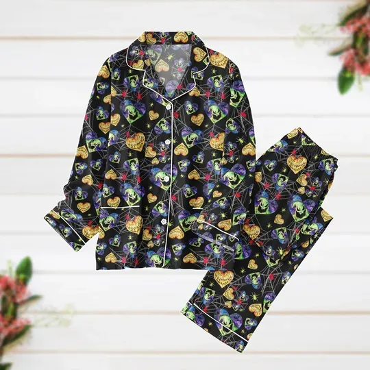Oogie Boogie Bash Pajamas Set, Boogie Man Pajamas, Halloween Horror Movie Pajamas, Halloween Gift