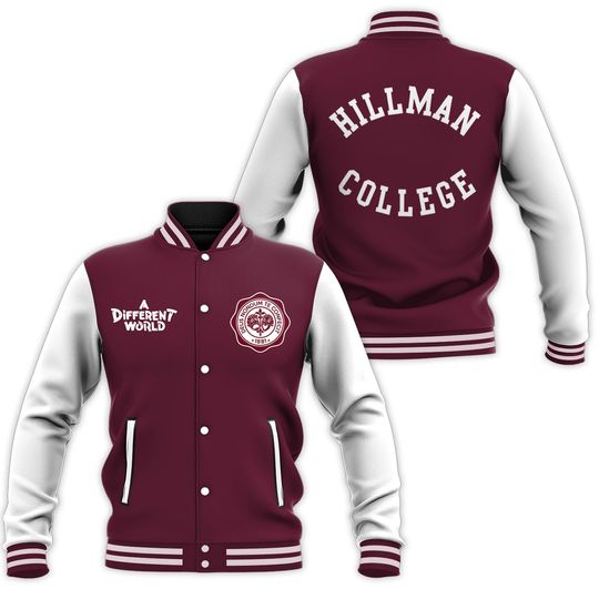 Letterman Hillman College Varsity Jacket Maroon and White
