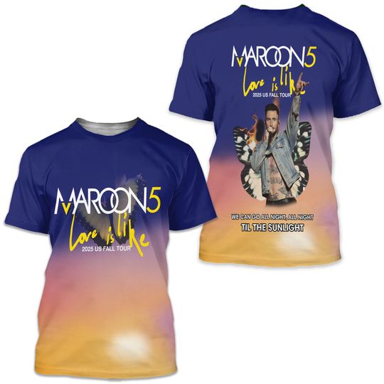 Maroon 5 2025 Us Fall Tour 3D T-Shirt
