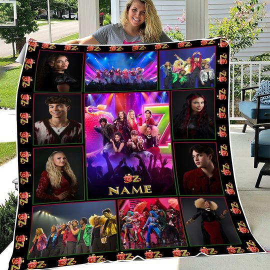 Personalized Descendants Zombies Blanket,Custom Name Disney Zombies 4 Blanket,Gift For Kids Fan The Rise Of Red Group, Birthday Blanket Gift