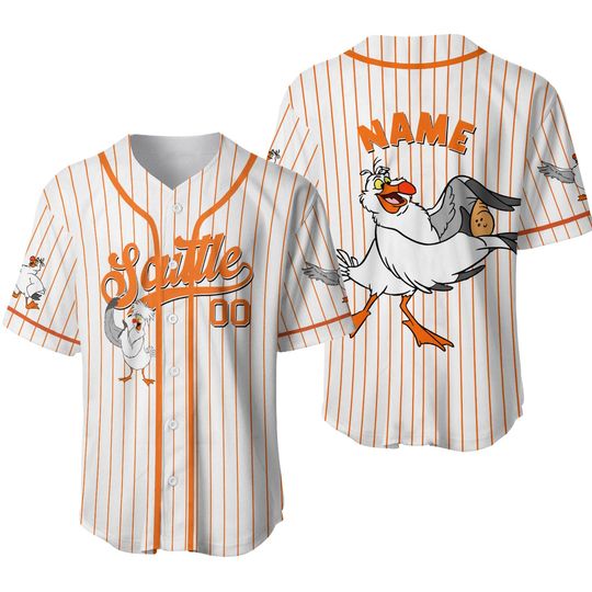 Little Mermaid Scuttle Jersey Shirt, Disney Little Mermaid Baseball Jersey, Scuttle Cosplay, Disney Family Shirts, Magic Kingdom Shirt, QJ07