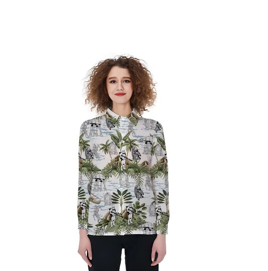 Star Wars Women Blouses Shirt, Marvel R2D2 Women Casual Shirt, Stormtrooper Gift, Darth Vader T-Shirt, Galaxy's Edge Family Trip Tee