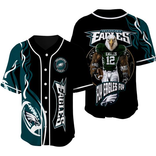 Team Philadelphias Football Jersey, Fly Philadelphias Fly Baseball Jersey