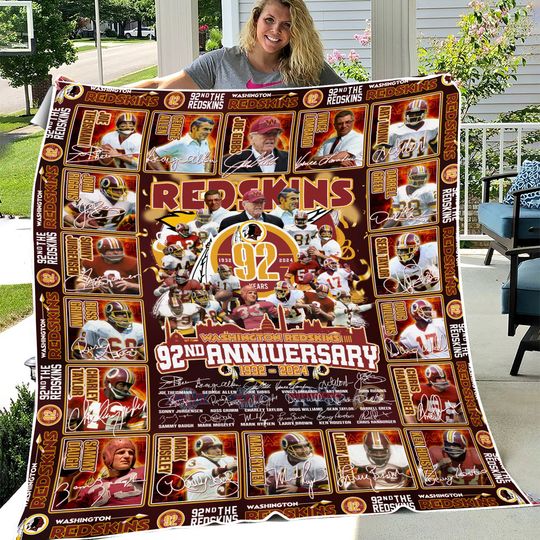 The Redskins 92nd Anniversary 1932-2024 Blanket