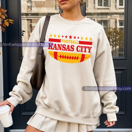 Discover Kansas City Football Vintage Sweatshirt T-Shirt, Kansas City Football Crewneck, Football Sweatshirt, Kansas City Fan Gifts FSB13