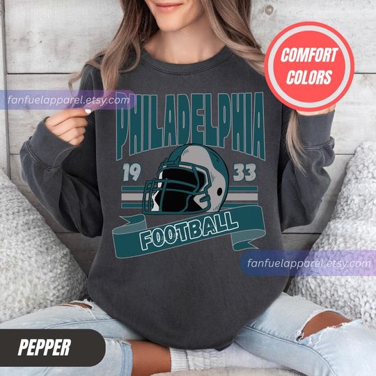 Discover Philadelphia Football Vintage Style Comfort Colors Sweatshirt,Philadelphia Football Tshirt,Football Tshirt, Philadelphia Retro Crewneck FC11