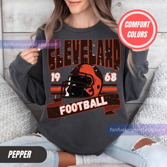 Discover Cleveland Football Team Vintage Sweatshirt, Football Sweatshirt, Football Fan Gifts