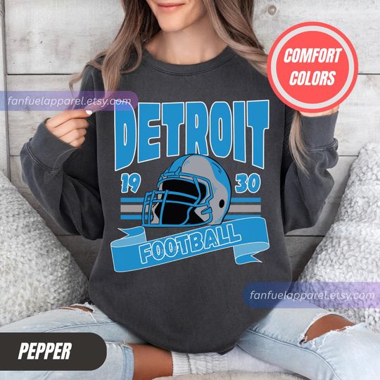 Detroit Football Team Vintage Sweatshirt, Football Sweatshirt, Football Fan Gifts