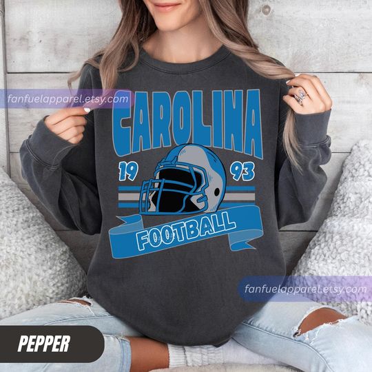 Discover Carolina Football Team Panther Vintage Sweatshirt, Football Sweatshirt, Football Fan Gifts