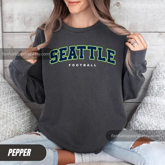 Discover Seattle Football Team Vintage Sweatshirt, Football Sweatshirt, Football Fan Gifts