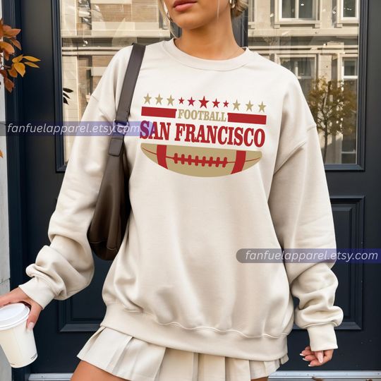 Discover San Francisco Football Team Vintage Sweatshirt, Football Sweatshirt, Football Fan Gifts