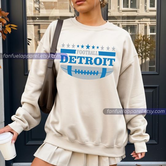 Discover Detroit Football Team Lion Vintage Sweatshirt, Football Sweatshirt, Football Fan Gifts