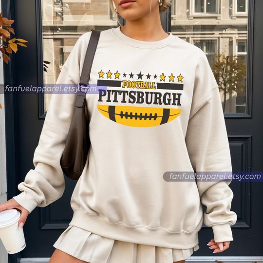 Discover Pittsburgh Football Team Vintage Sweatshirt, Football Sweatshirt, Football Fan Gifts