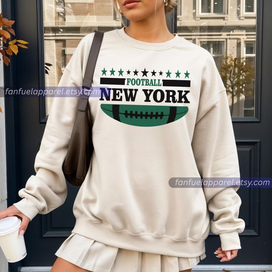 Discover New York Football Team Jets Vintage Sweatshirt, Football Sweatshirt, Football Fan Gifts