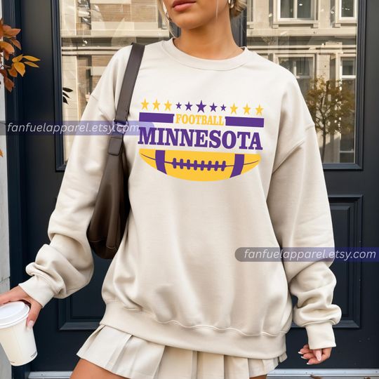 Discover Minnesota Football Team Viking Vintage Sweatshirt, Football Sweatshirt, Football Fan Gifts