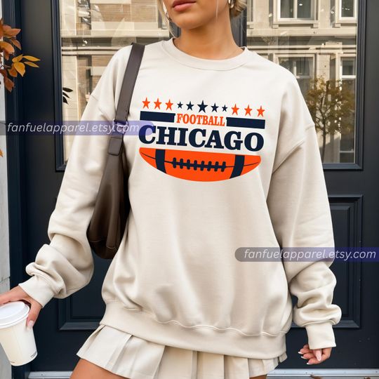 Chicago Football Team Bear Vintage Sweatshirt, Football Sweatshirt, Football Fan Gifts